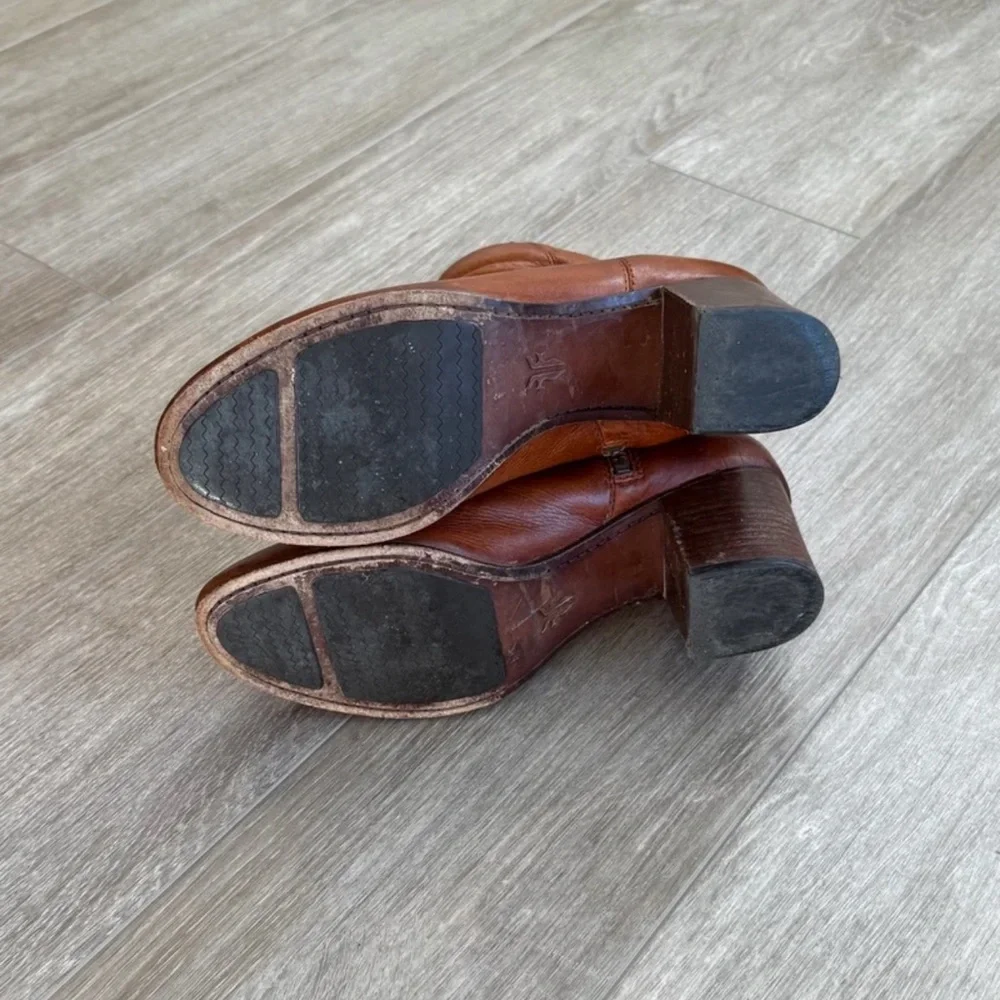 Frye Brown Leather Stella Ankle Boots Size 7.5 - Picture 7 of 10